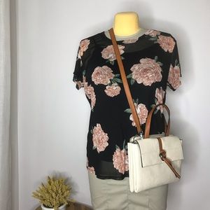 Floral Mesh Top